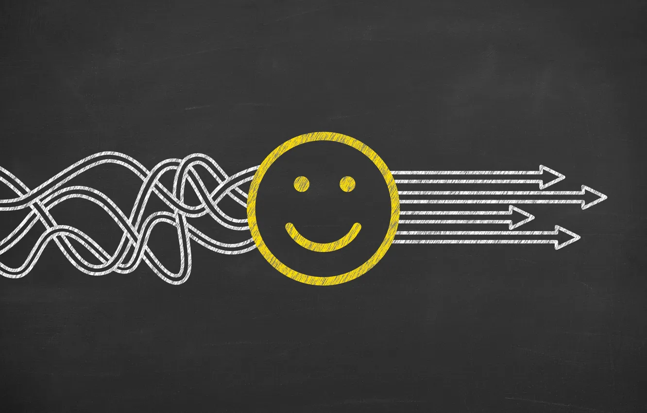 Photo wallpaper logo, black, yellow, Happy