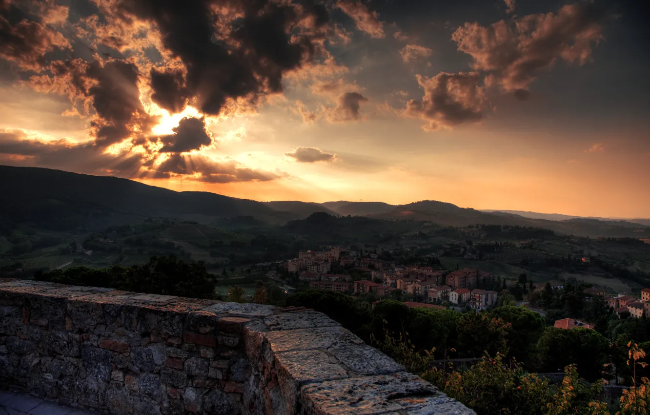 Photo wallpaper sunset, Italy, Italy, Tuscany, Toscana