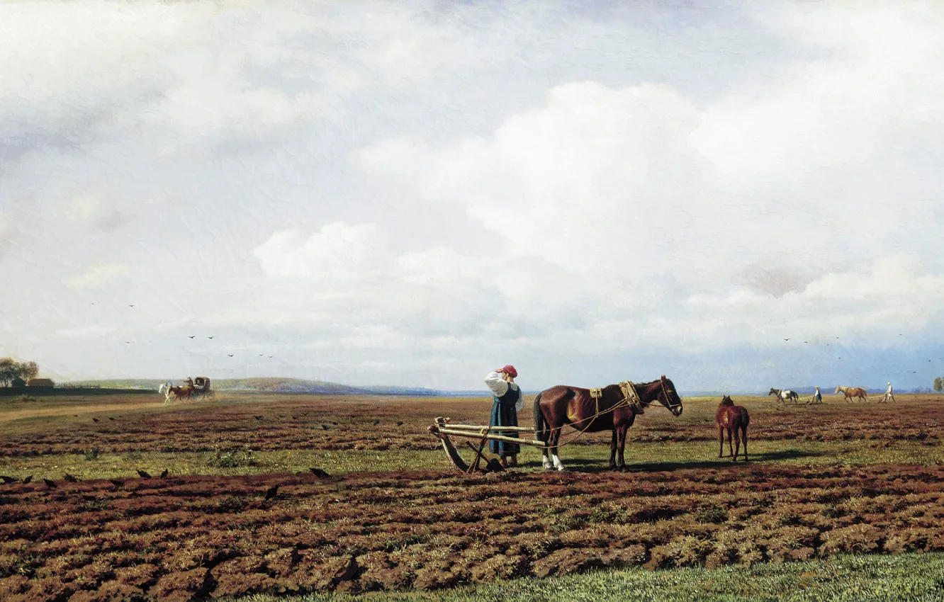 Photo wallpaper picture, Klodt, Michael, K., Plowing