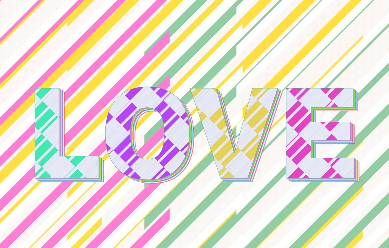 Photo wallpaper love, letters, paint, love, the volume, the word