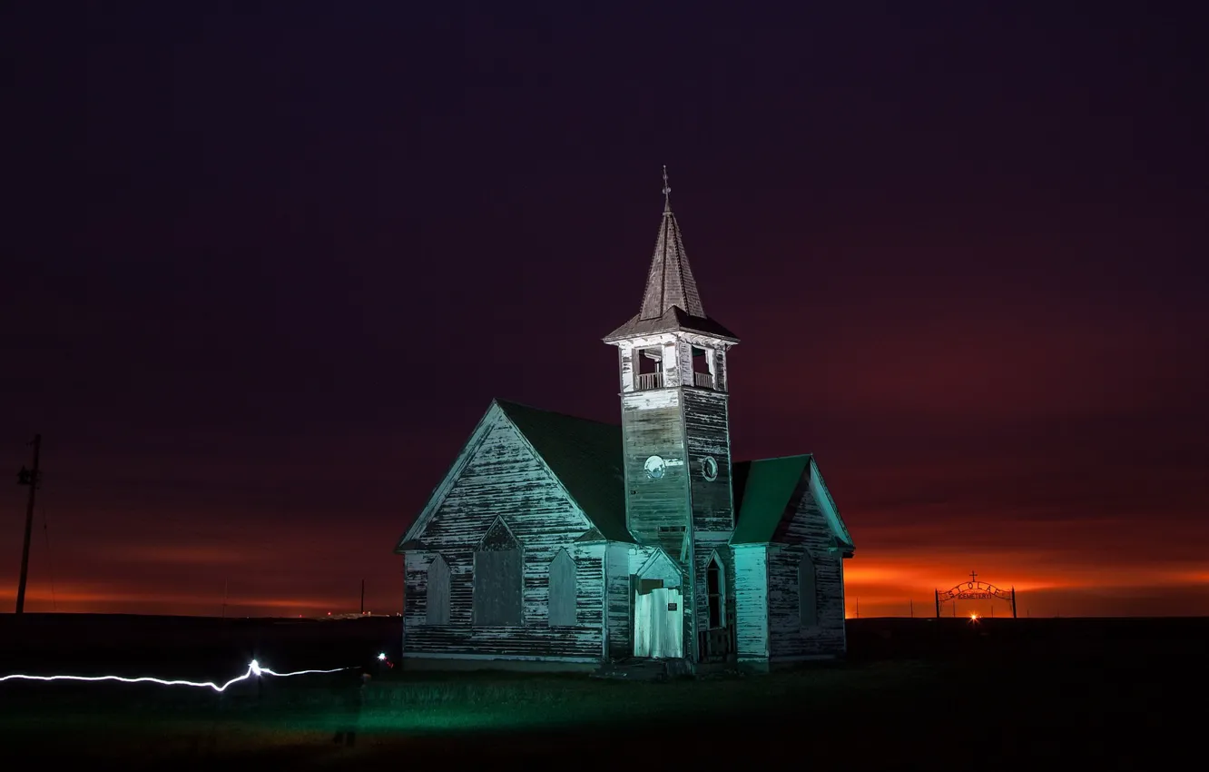 Photo wallpaper night, building, temple