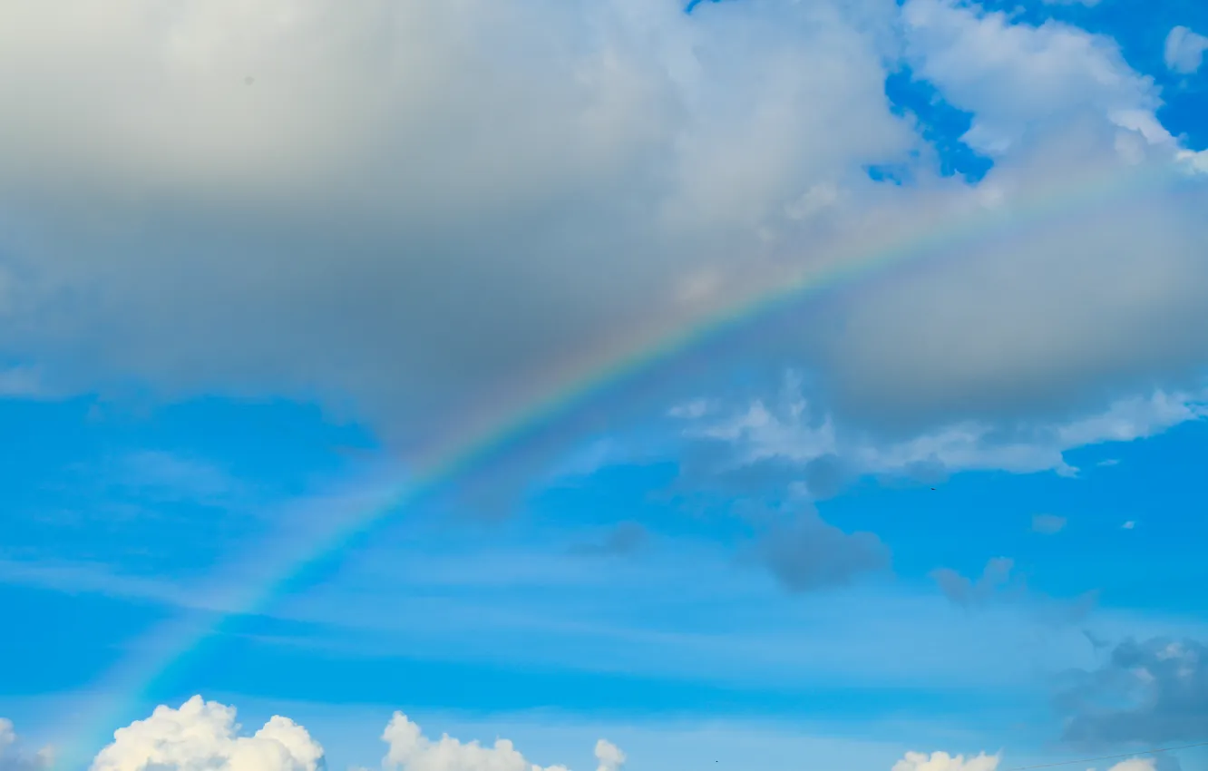 Photo wallpaper the sky, clouds, nature, rainbow