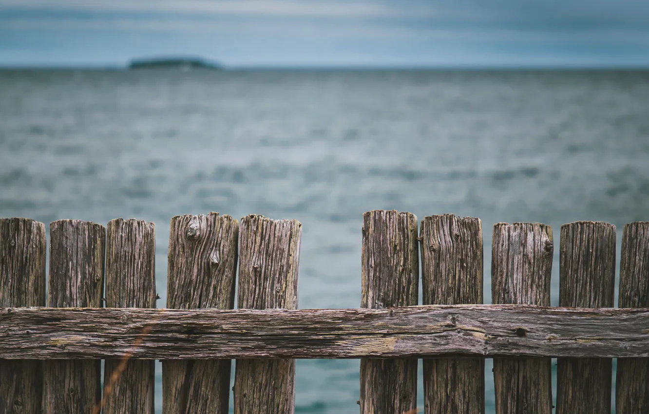 Photo wallpaper sea, nature, the fence