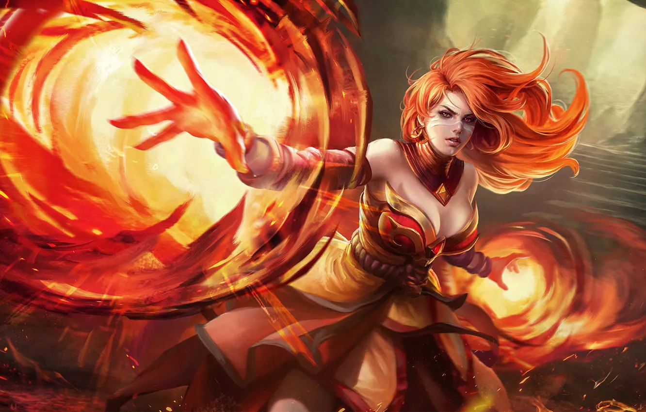 Photo wallpaper girl, the game, game, DotA 2, Defense of the Ancients, dota 2, Lina