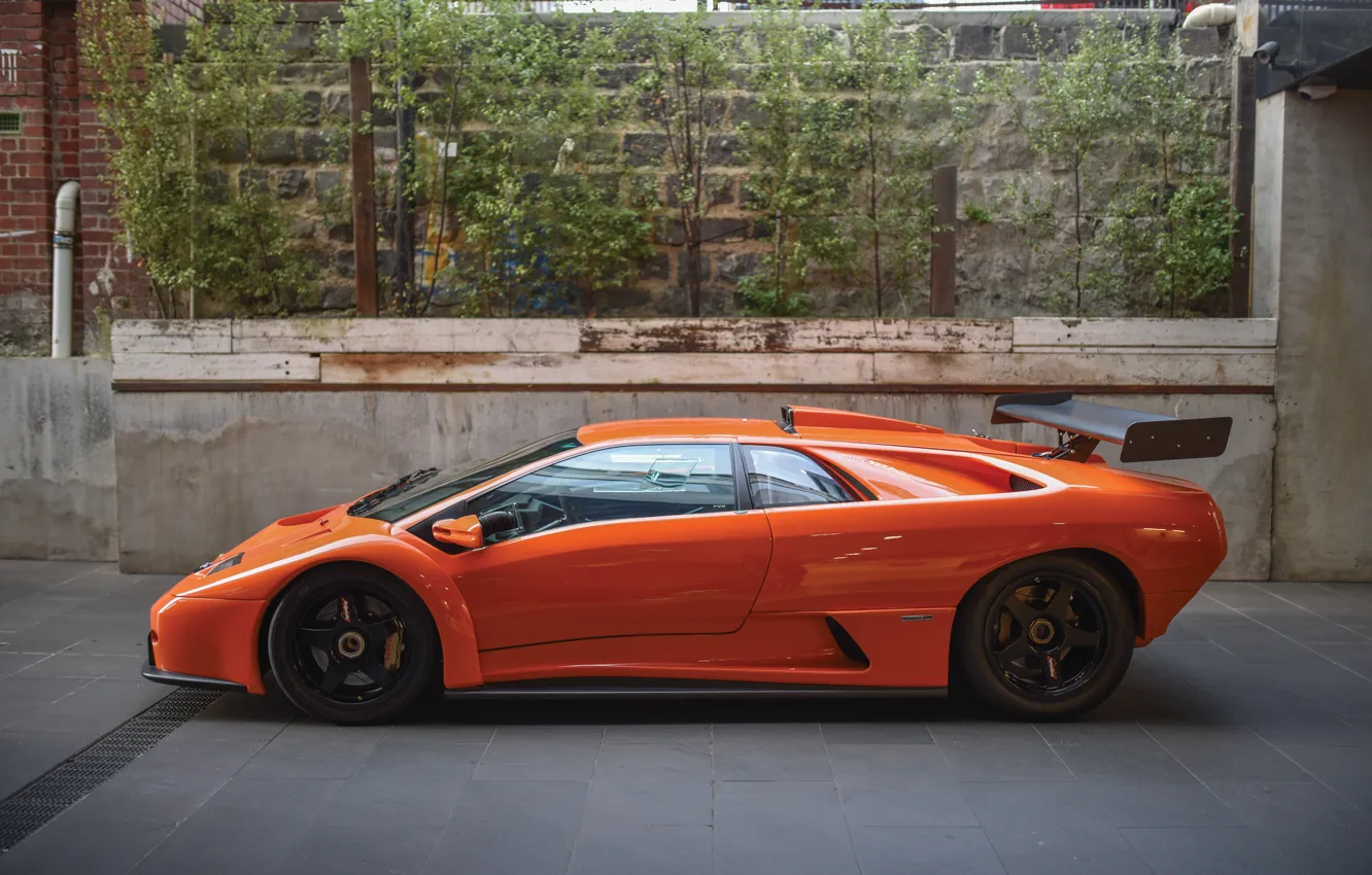 Photo wallpaper Lamborghini, Diablo, side view, Lamborghini Diablo GTR