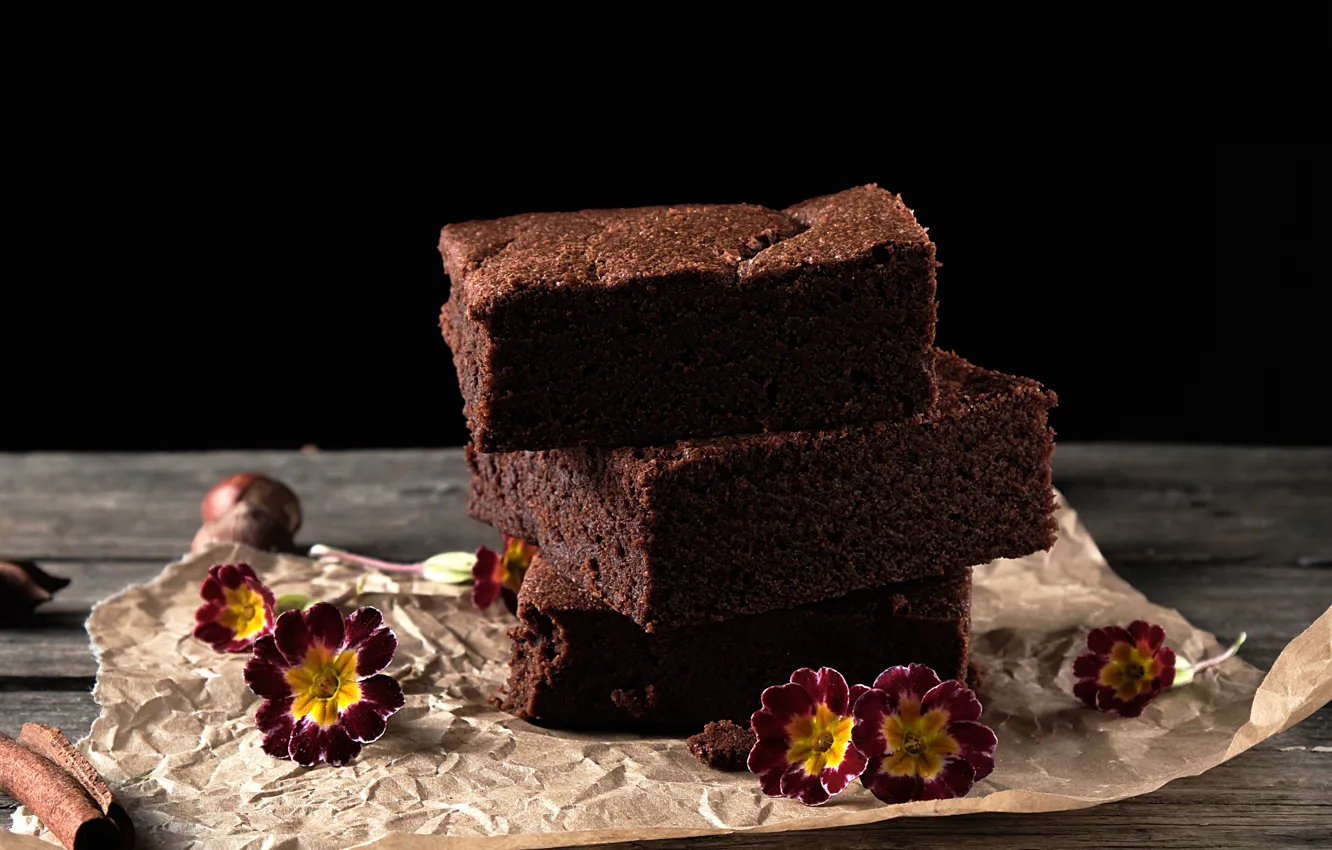 Photo wallpaper pie, dessert, chocolate, biscuit