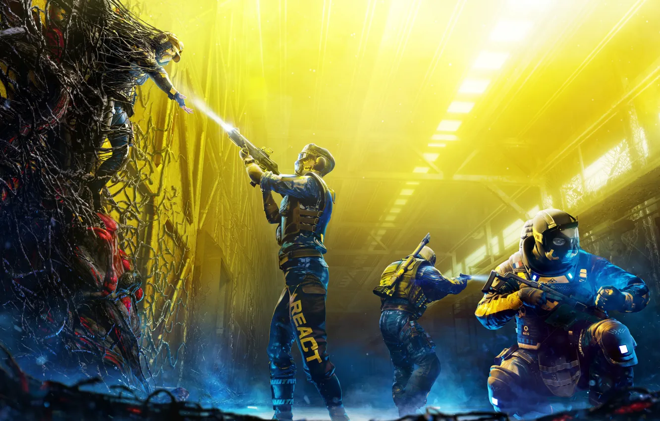 Photo wallpaper shooter, shooter, Screenshot, Tom Clancy's Rainbow Six Extraction, E3 2021, Tom Clancy’s Rainbow Six
