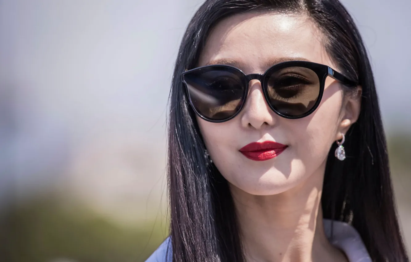 Photo wallpaper look, portrait, makeup, actress, glasses, singer, Fan Bingbing, Fan Bingbing