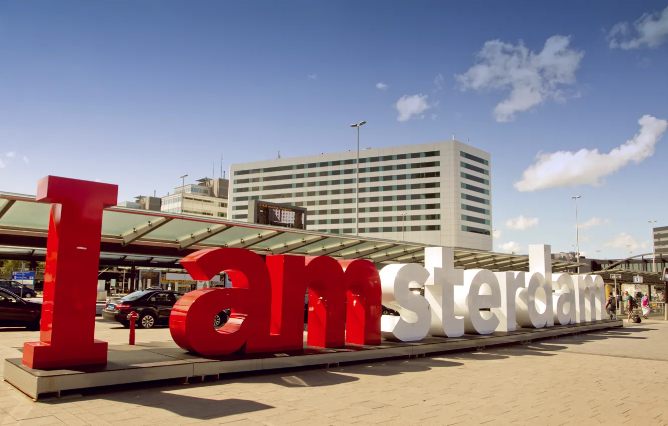 Photo wallpaper summer, the city, letters, Amsterdam, Amsterdam, dam