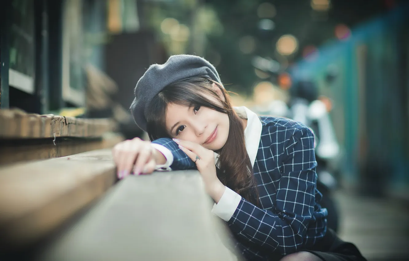 Photo wallpaper look, girl, Asian