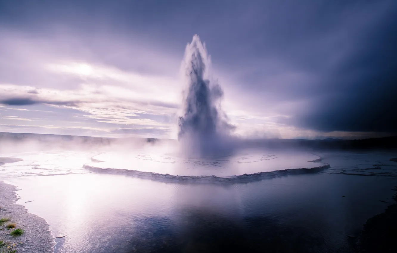 Photo wallpaper water, nature, Park, geyser, Yellowstone National Park, Grand Geyser