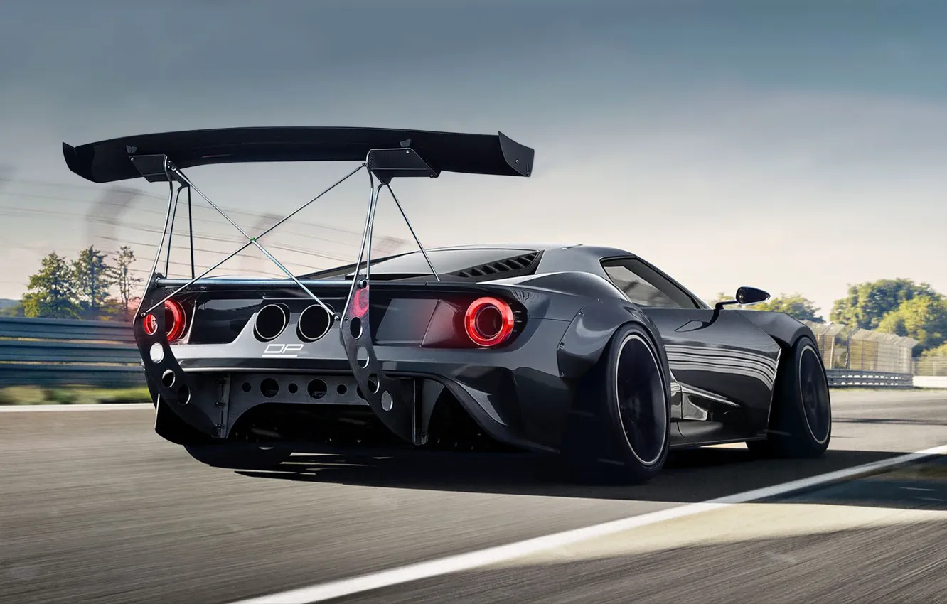 Photo wallpaper machine, auto, rendering, Ford, Ford GT, sports car, DizePro, Dmitry Strukov