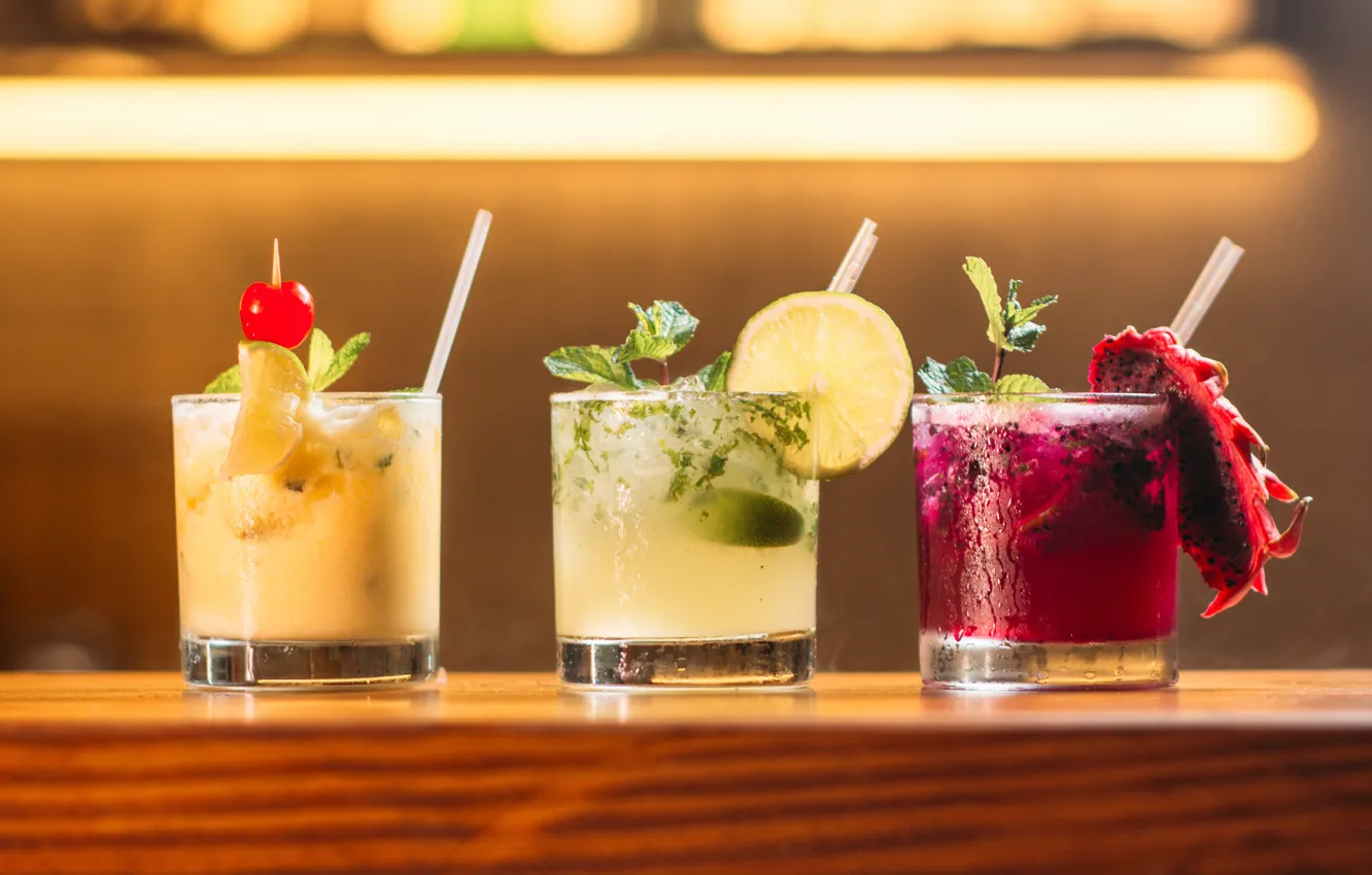 Photo wallpaper glass, cocktail, drink, fruit