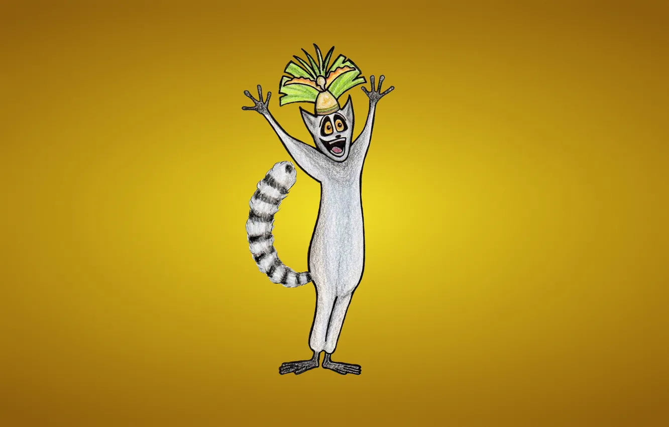 Photo wallpaper tail, Madagascar, Madagascar, Julian, a ring-tailed lemur, King Julian