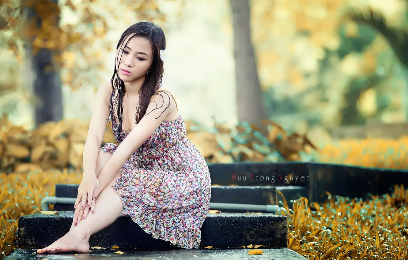 Photo wallpaper girl, mood, Asian