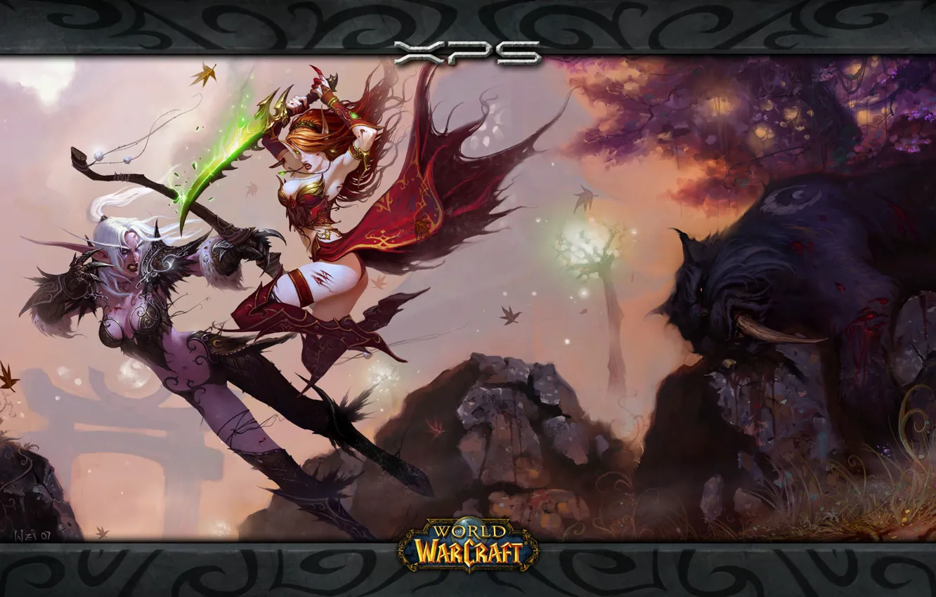 Photo wallpaper battle, elf, world of warcraft