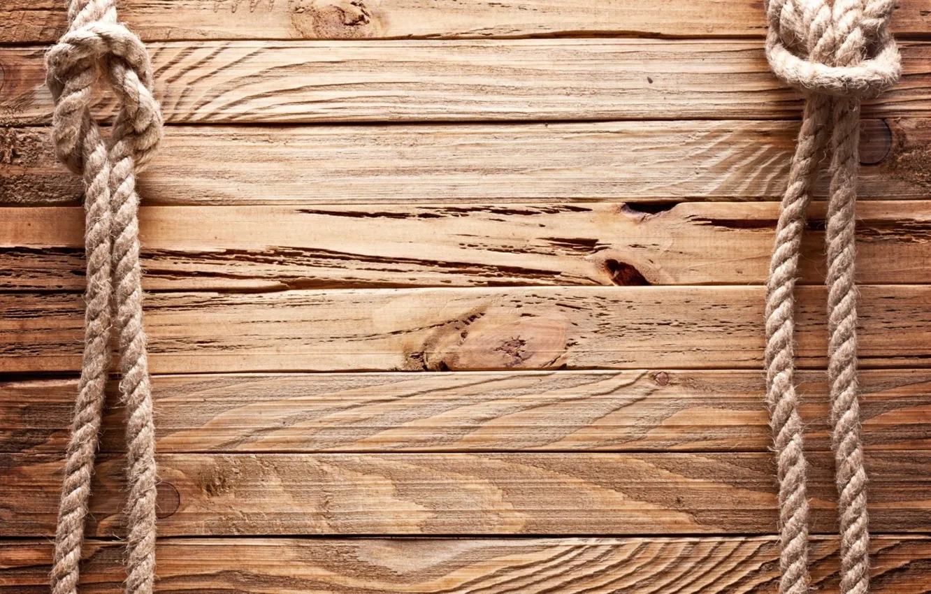 Photo wallpaper wood, pattern, rope
