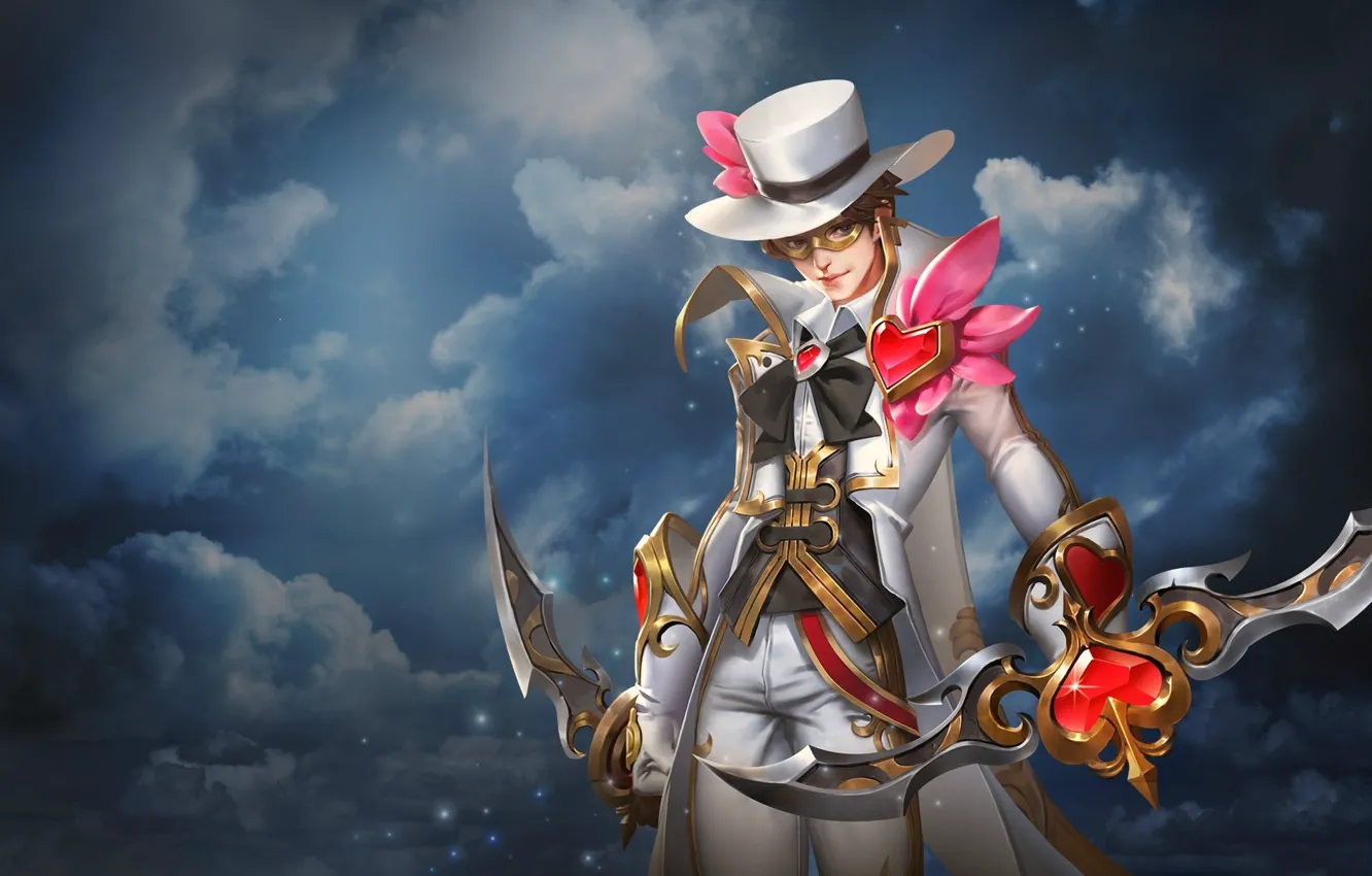 Photo wallpaper holiday, the game, art, costume, guy, assassin, Valentine's day, invent