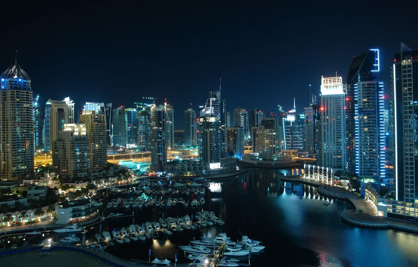 Photo wallpaper city, home, port, Dubai, boats, Dubai, skyscrapers, Emirates
