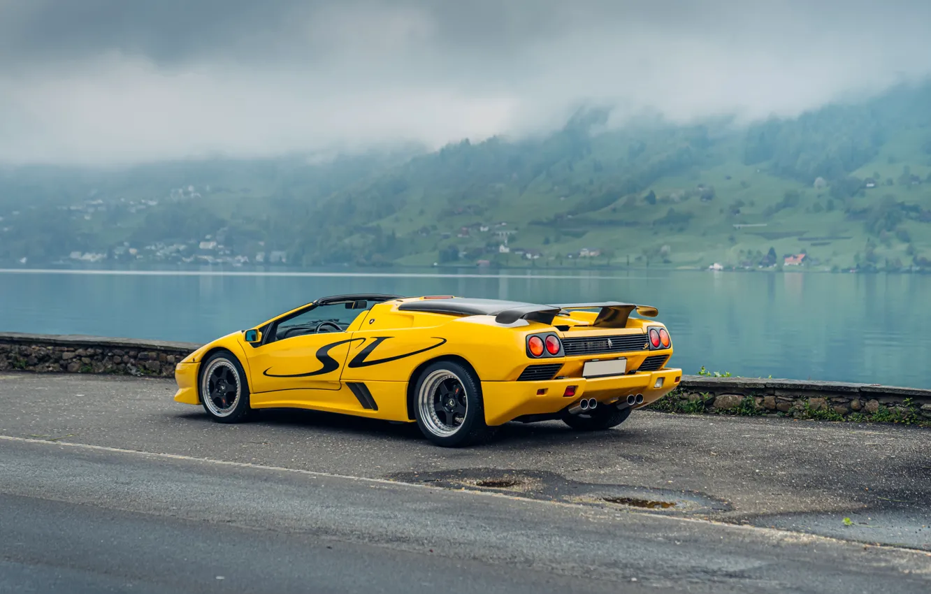 Photo wallpaper Lamborghini, Diablo, 1998, rear view, Lamborghini Diablo SV Roadster