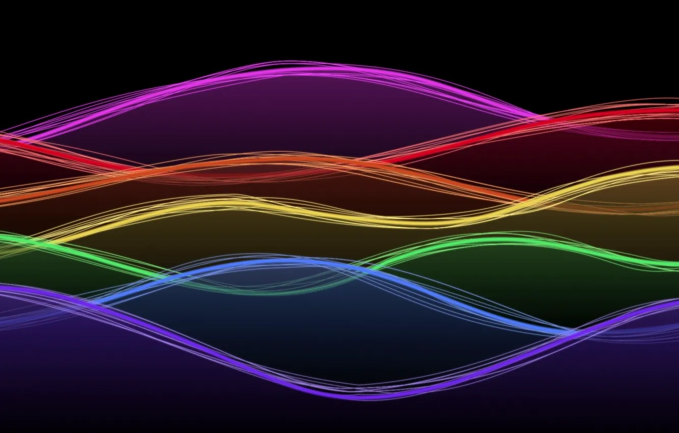 Photo wallpaper wave, line, background, paint, rainbow