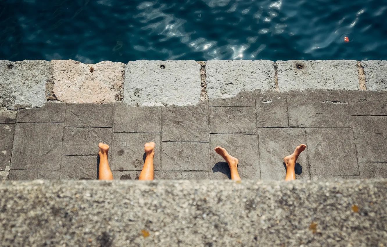 Photo wallpaper sea, stay, feet, heel, MICHELE BERLINGERI