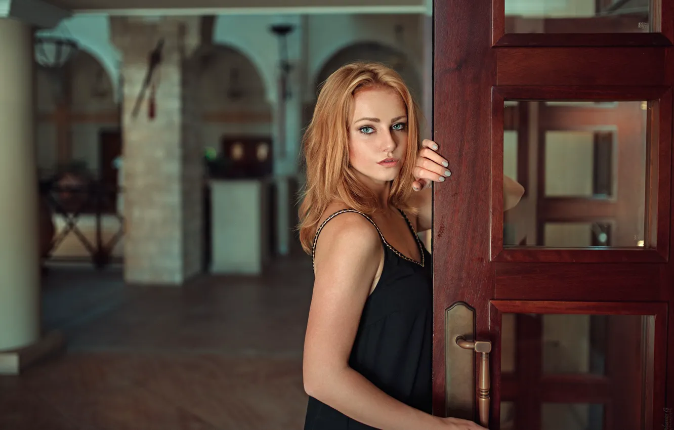 Photo wallpaper girl, long hair, dress, photo, photographer, blue eyes, model, bokeh