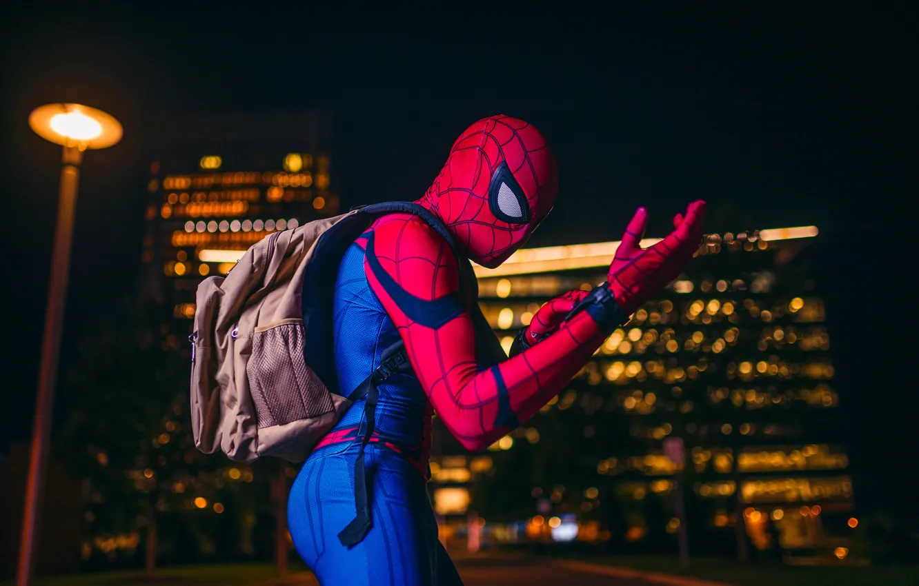 Photo wallpaper background, costume, satchel, spider-man