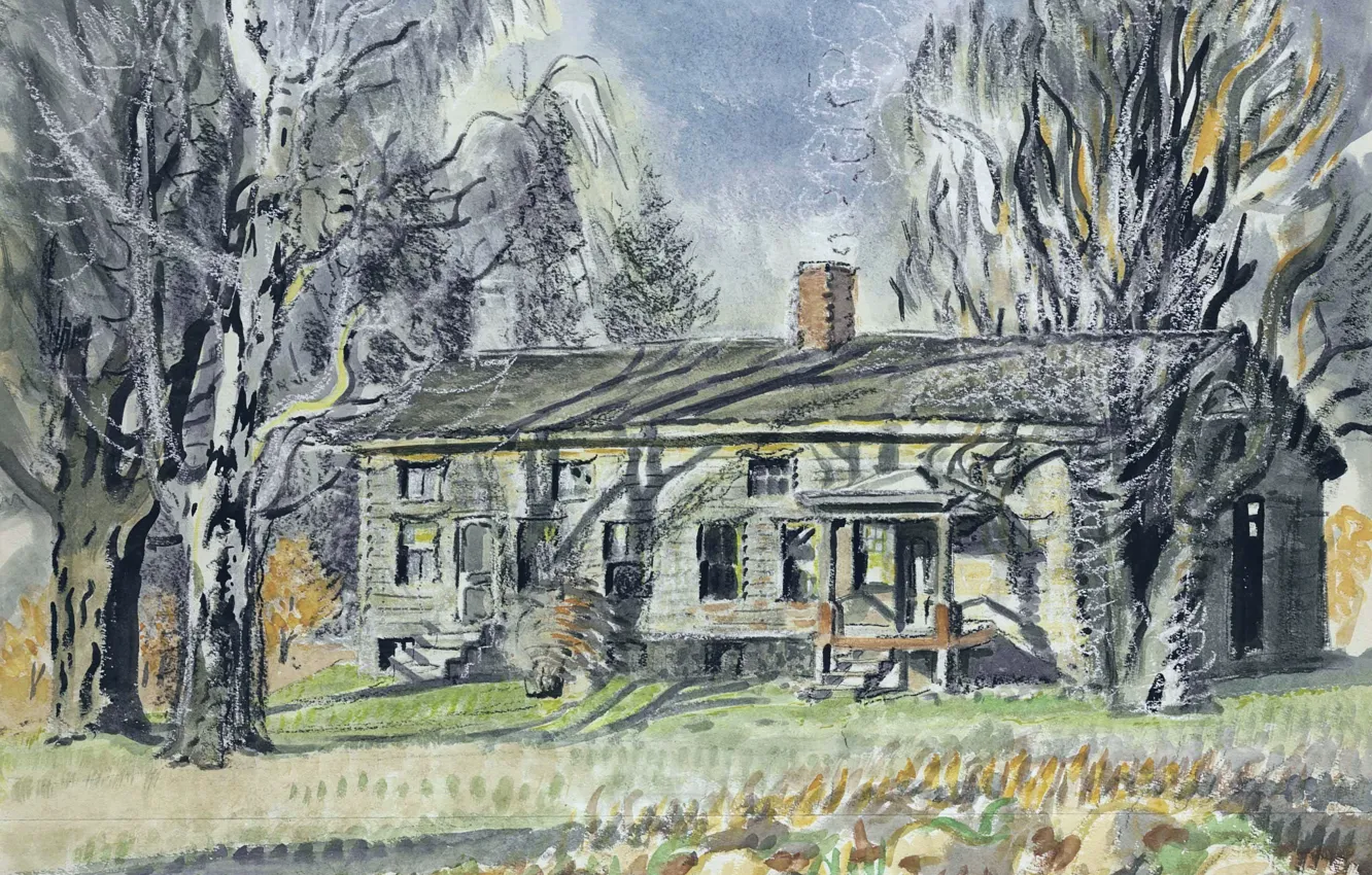 Photo wallpaper Charles Ephraim Burchfield, North of Wyoming Village, Long House
