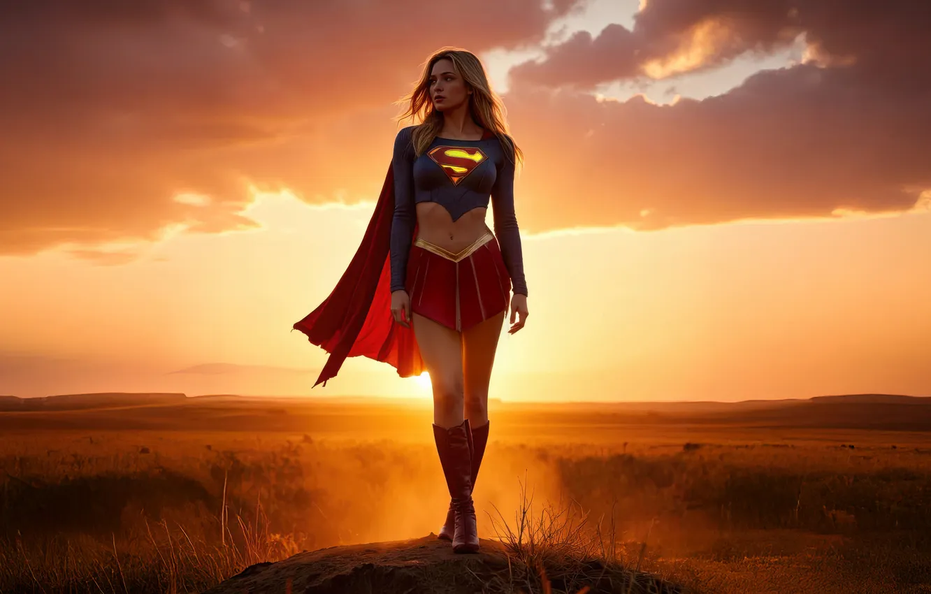Photo wallpaper girl, supergirl, steel