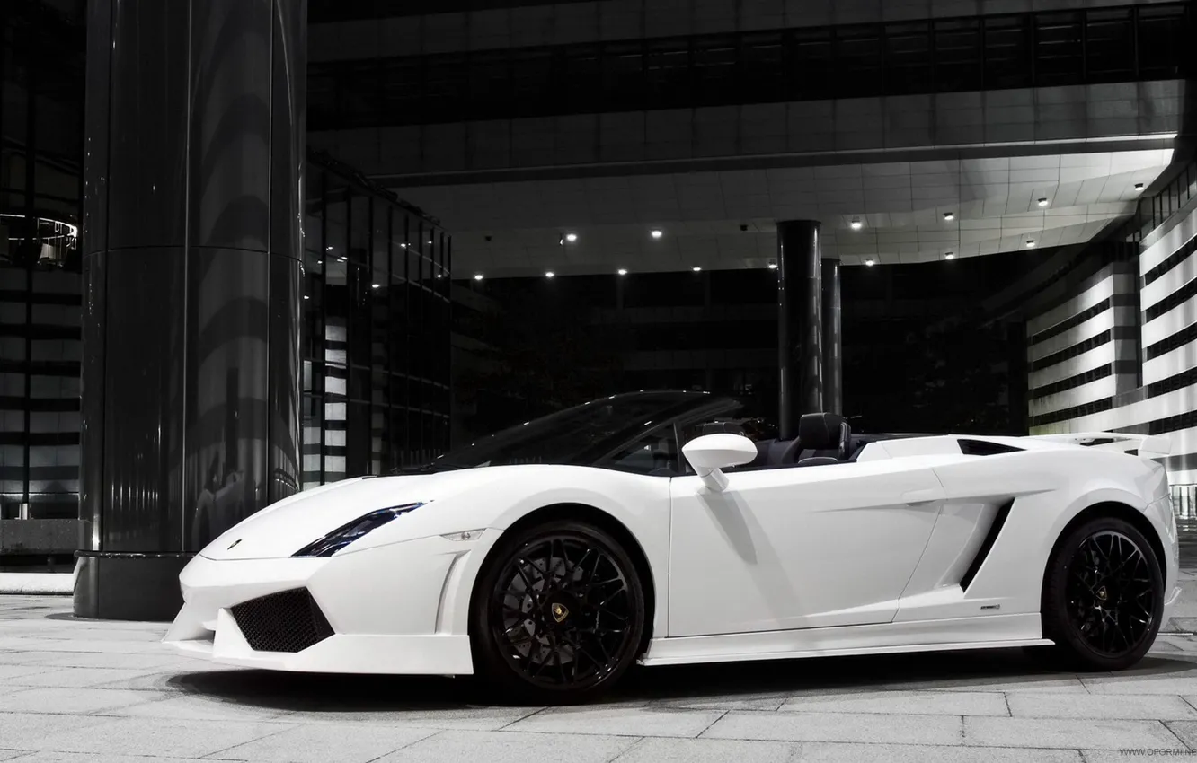 Photo wallpaper speed, Lamborghini, Machine, zwei white