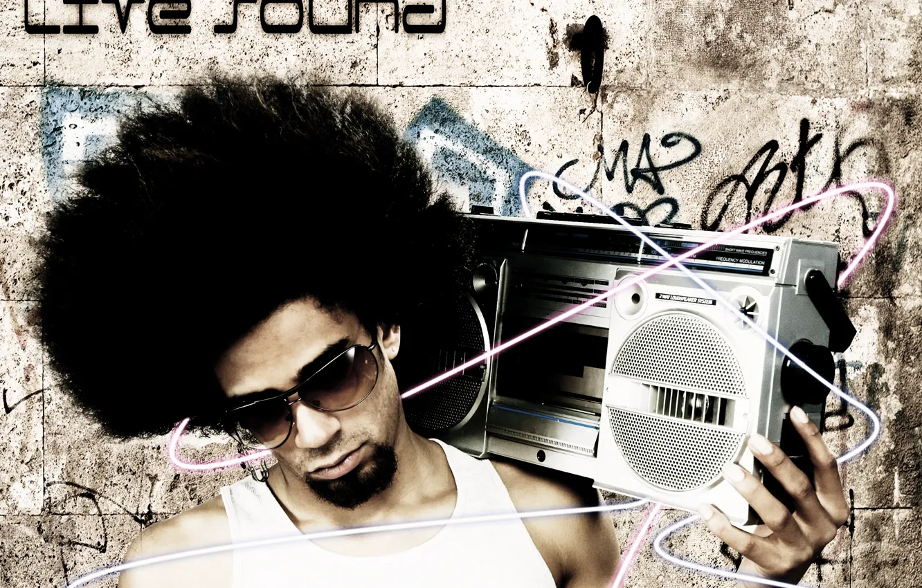 Photo wallpaper line, music, wall, guy, tape