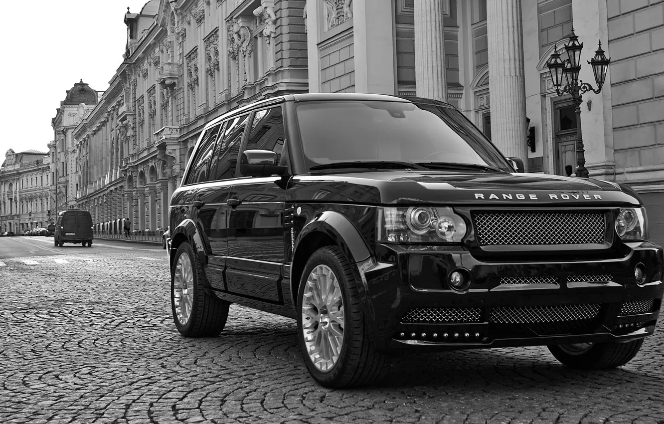Photo wallpaper Range Rover, black, street, WHELLS