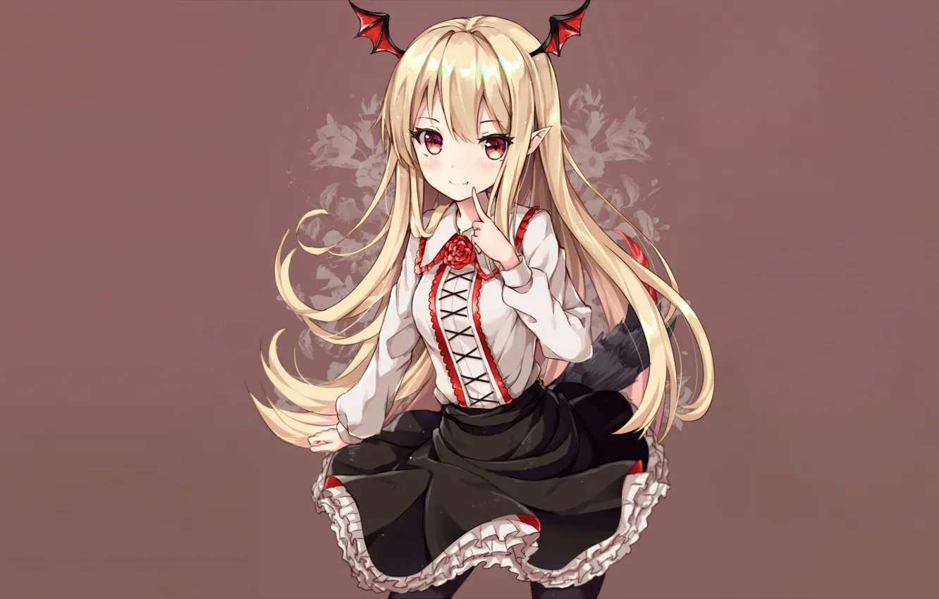 Photo wallpaper girl, long hair, dress, anime, beautiful, red eyes, pretty, attractive