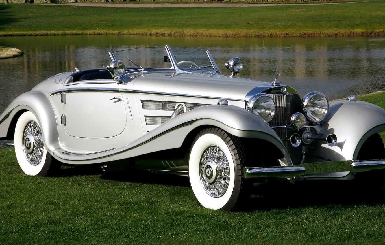 Photo wallpaper machine, retro, Mercedes, Benz, car, classic