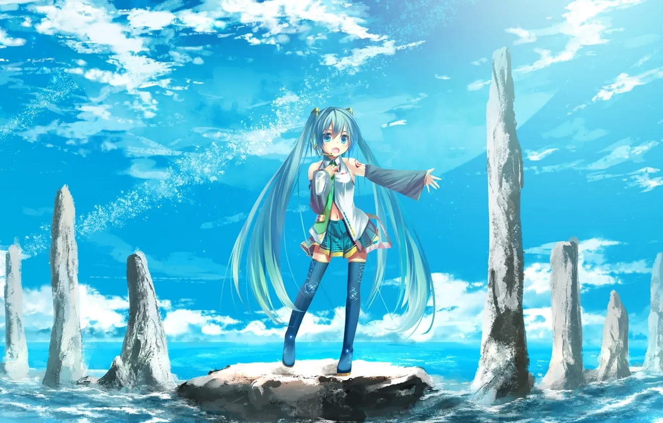 Photo wallpaper the sky, vocaloid, hatsune miku, Vocaloid, Hatsune Miku