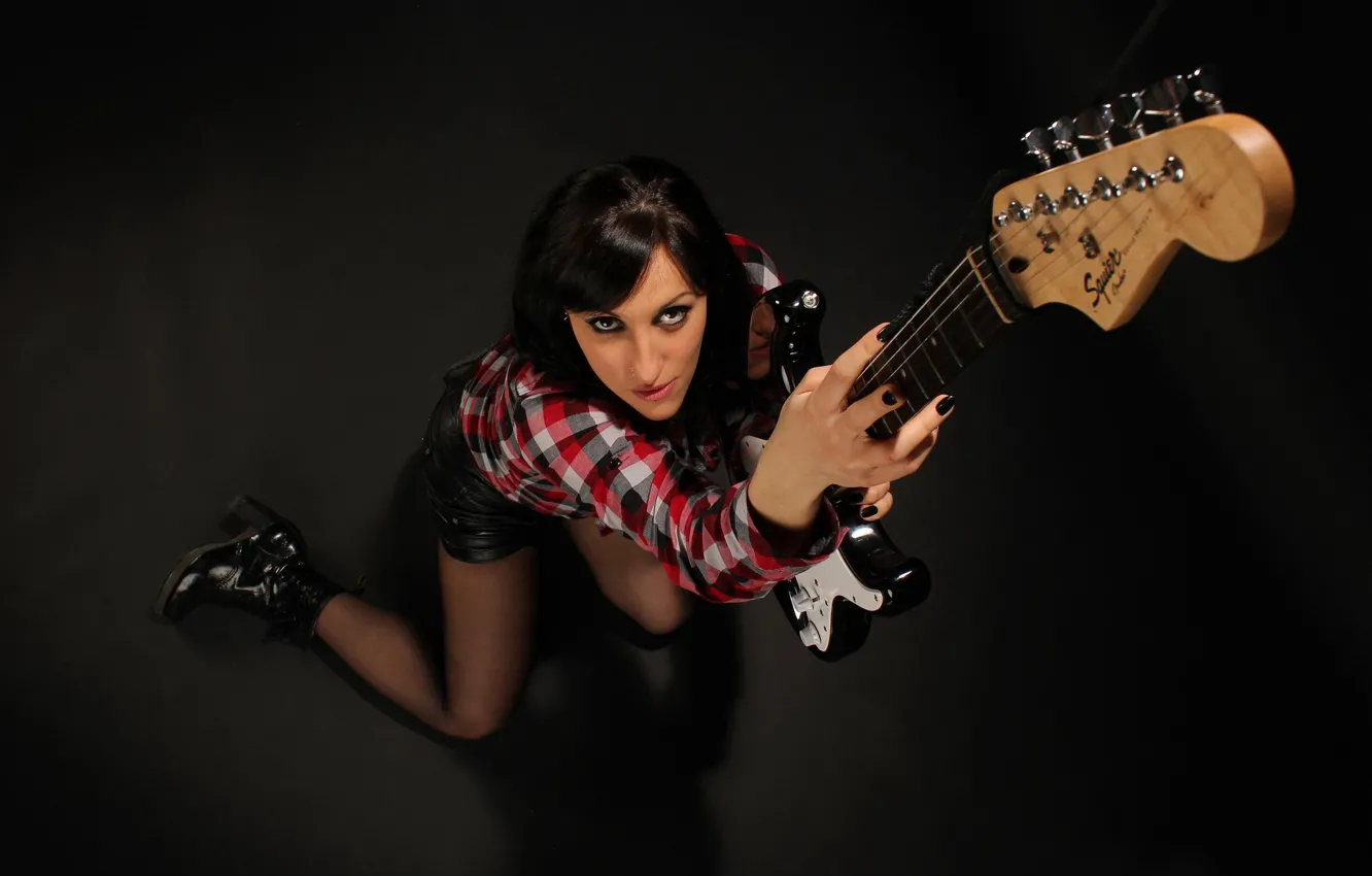 Photo wallpaper girl, music, guitar