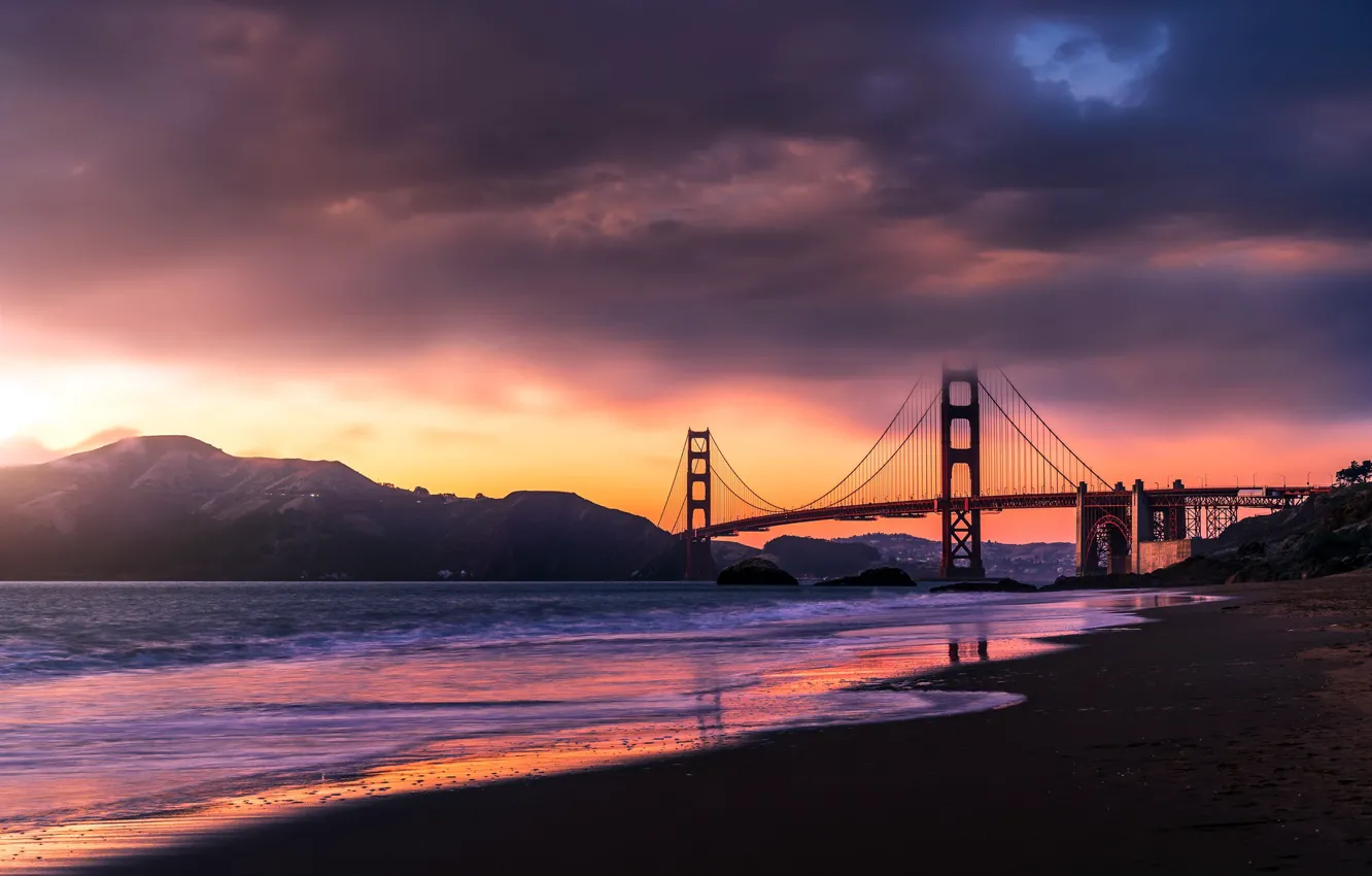 Photo wallpaper United States, California, Fort Winfield Scott, Baker Beach