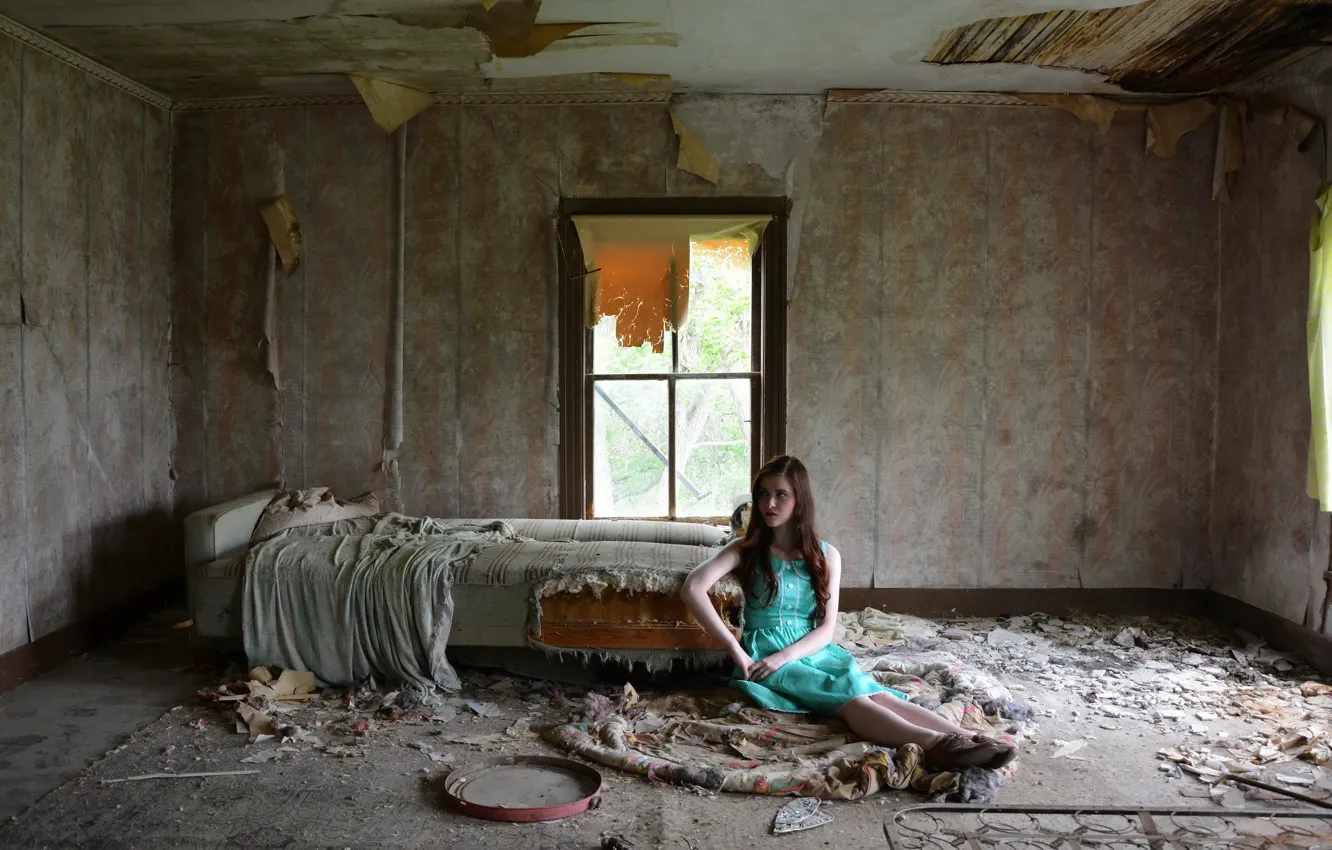 Photo wallpaper girl, room, interior