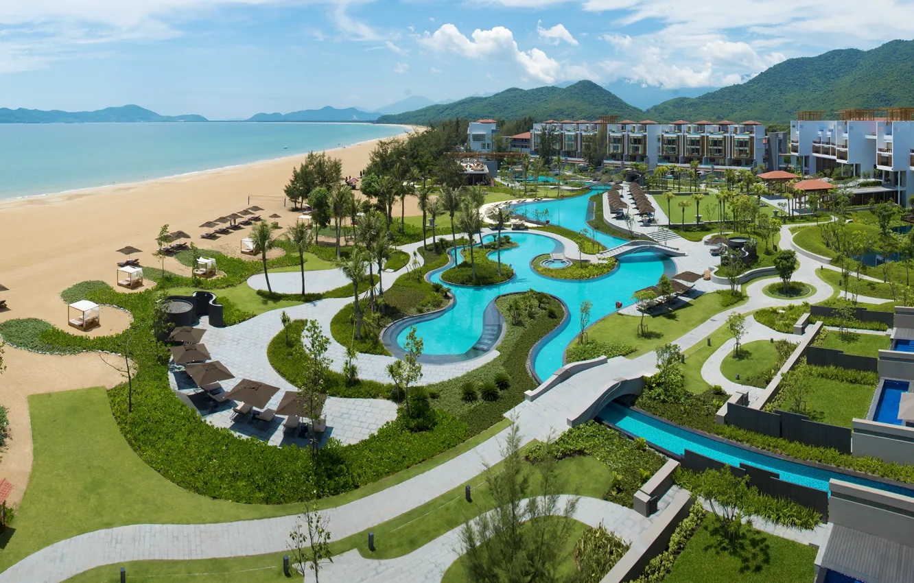 Photo wallpaper sea, pool, the hotel, the area, Angsana Lang Co