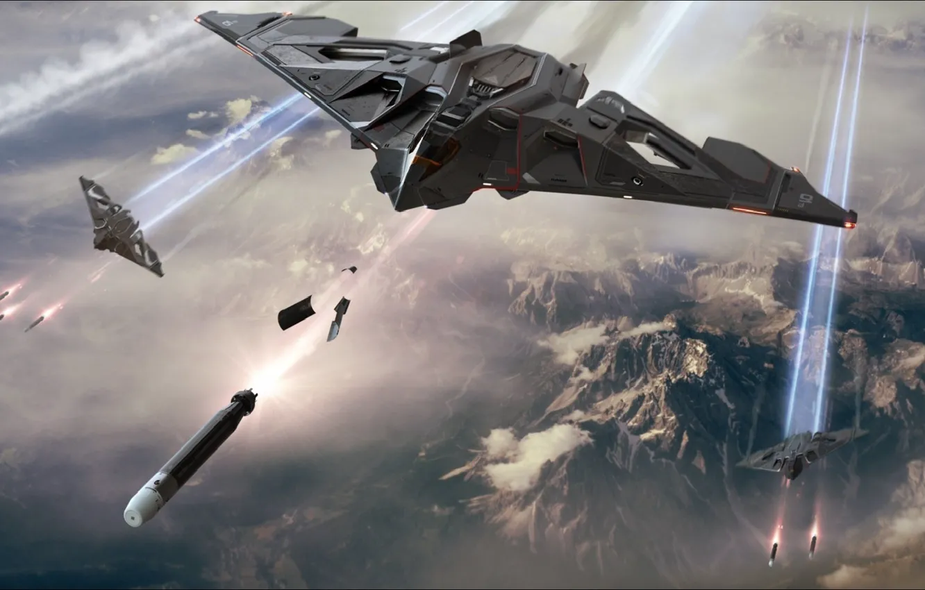 Photo wallpaper sky, war, Air, Star Citizen, warning and control