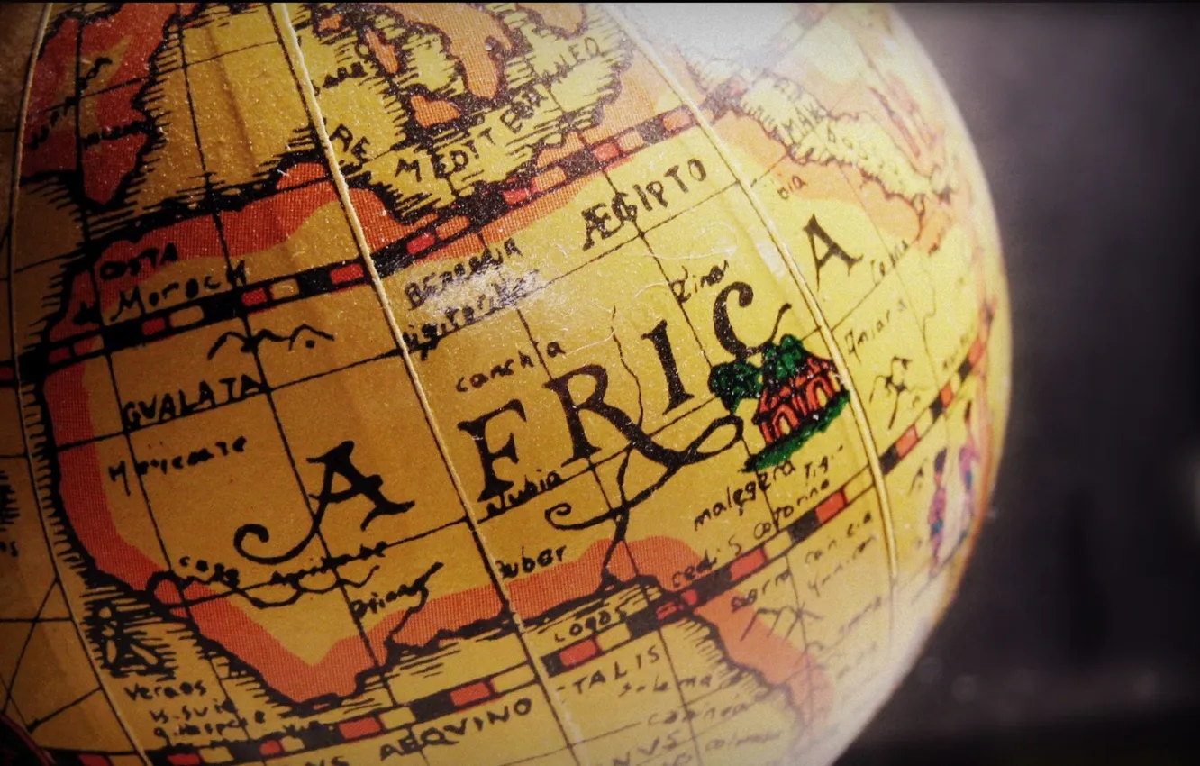 Photo wallpaper photo, continents, Africa, globe