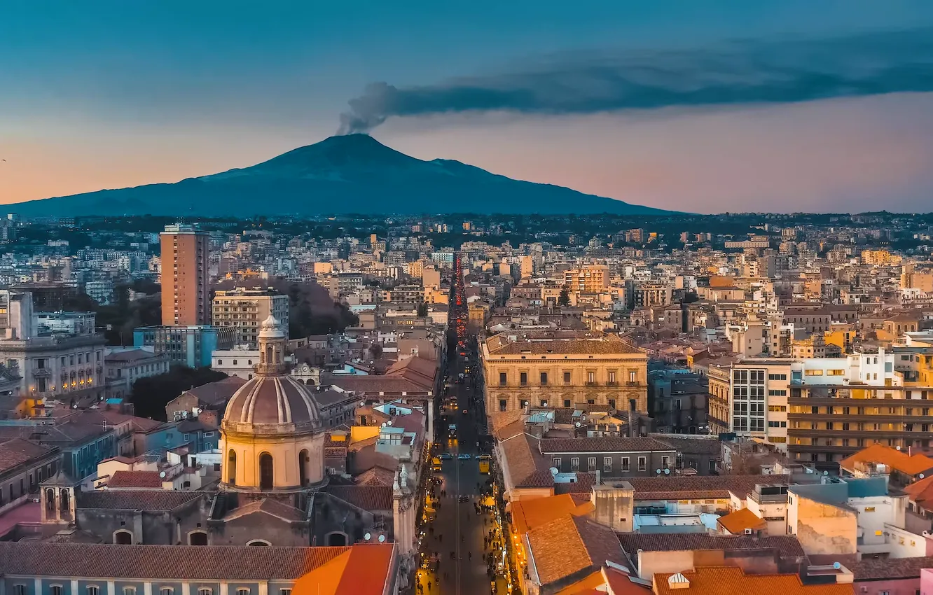 Photo wallpaper Italy, Etna, Sicily, volcano, Catania