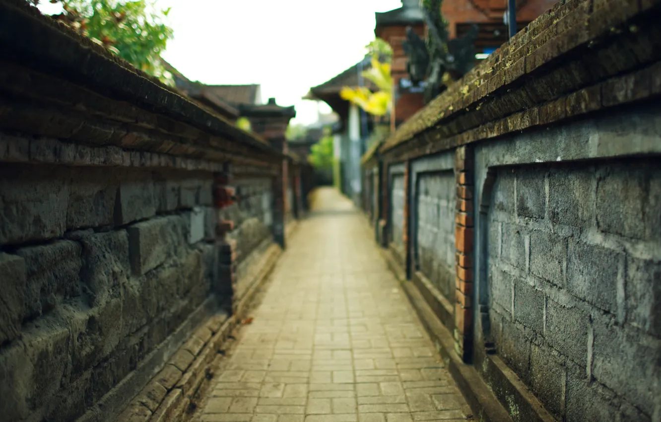 Photo wallpaper the city, wall, street, home