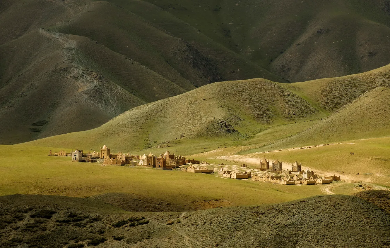 Photo wallpaper cemetery, antiquity, Kyrgyzstan, City of the dead