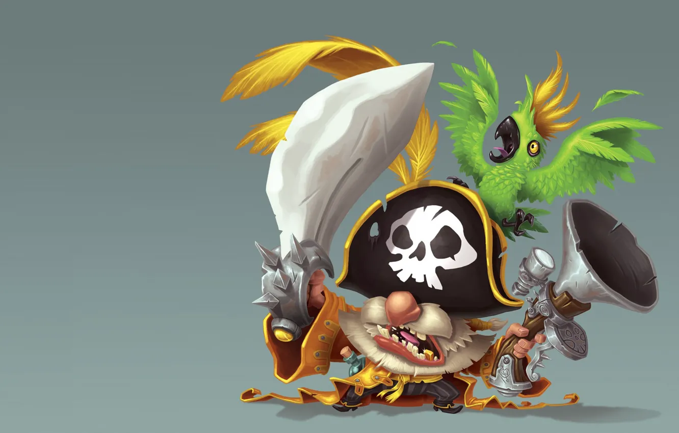 Photo wallpaper art, pirate, parrot, children's, Jean-Baptiste "Djib" Reynaud, No quarter !!