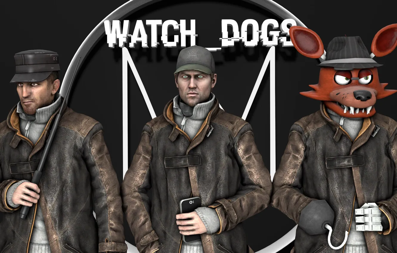 Photo wallpaper Watch Dogs, Aiden Pearce, Five Nights At Freddys, garrys mod.