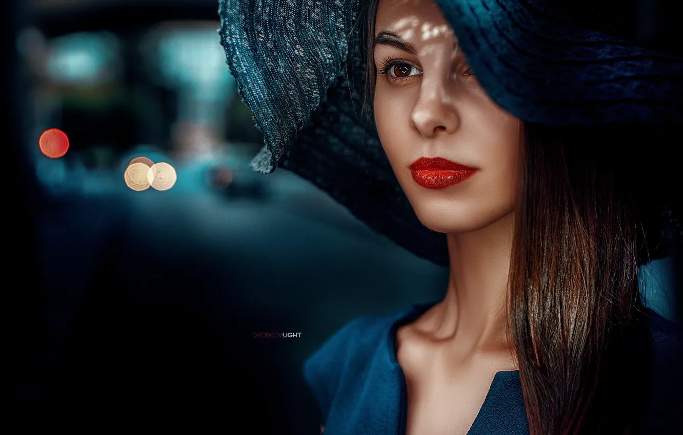 Photo wallpaper look, girl, pose, hat, lips, Alexander Drobkov-Light, Tatiana Svetlova