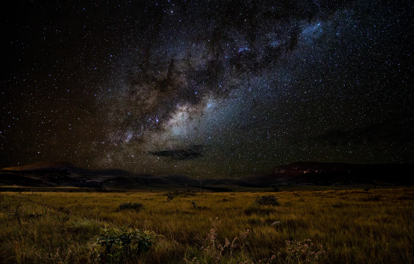 Photo wallpaper space, stars, night, space, landscape, the milky way