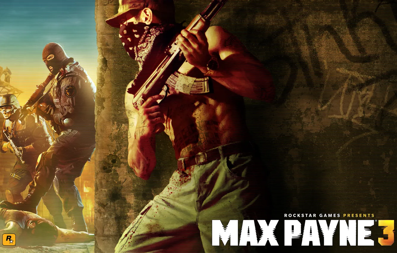 Photo wallpaper police, bandit, Kalash, Max Payne 3, rocstar